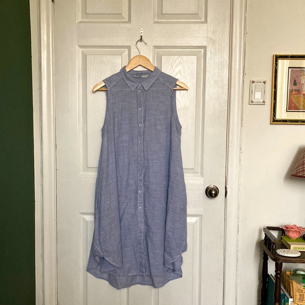 Zara seersucker pattern tunic dress